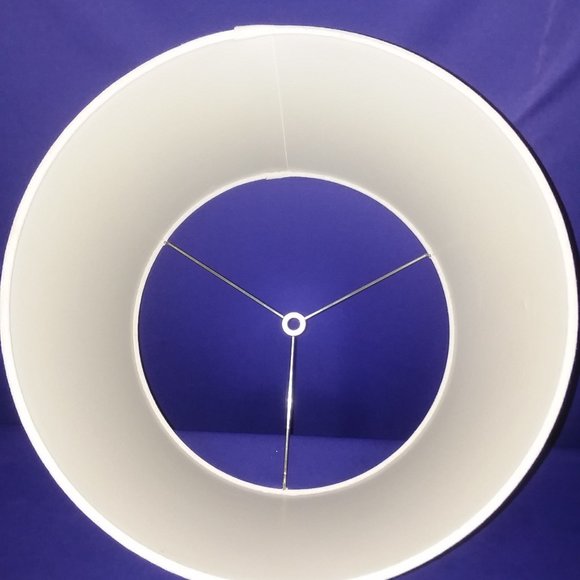 LAMP DRUM STYLE SHADE LINEN BEIGE FABRIC MID CENTURY VINTAGE - NICE! 9 X 14 - Picture 2 of 3